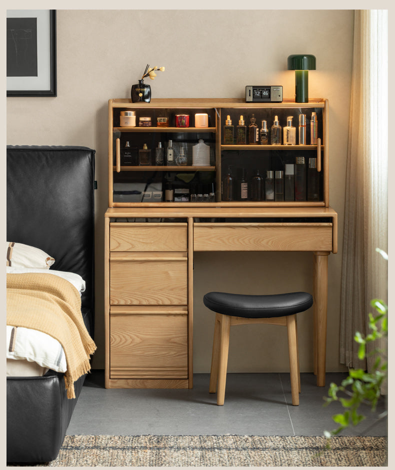 Ash Solid Wood Modern Multifunctional Vanity Table