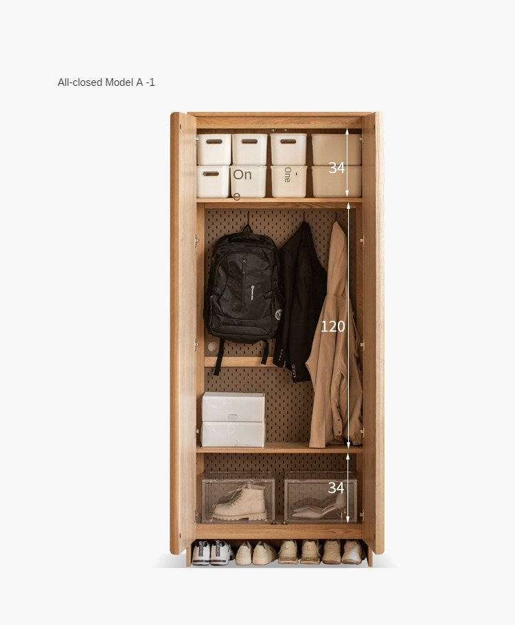 Ash, Oak Solid Wood Shoe Cabinet, Entrance Cabinet Combination Storage