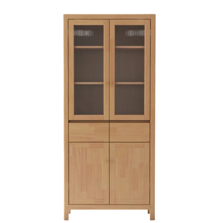 Oak, Solid Rubberwood Modern Minimalist Combination Bookcase