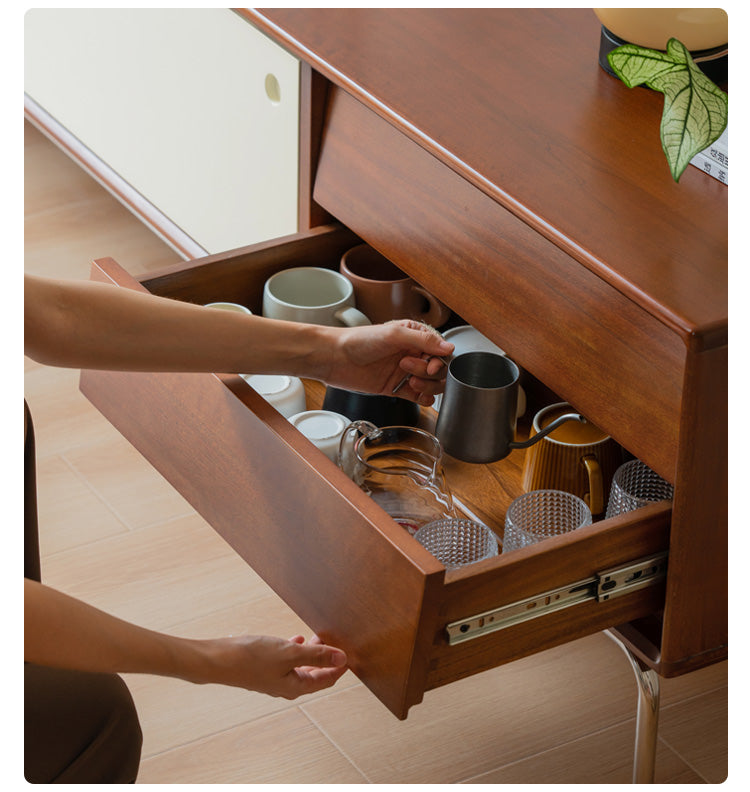 Poplar Solid Wood Large Capacity Floor TV Cabinet