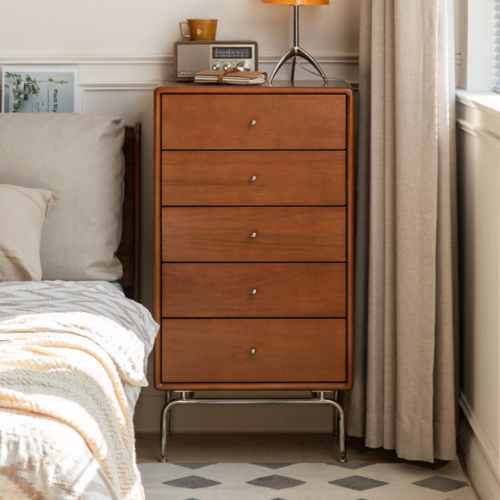 Poplar Solid Wood Retro Chest of Drawers