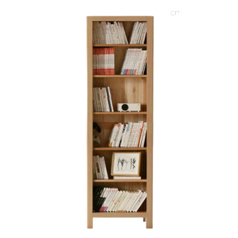 Oak, Solid Rubberwood Modern Minimalist Combination Bookcase