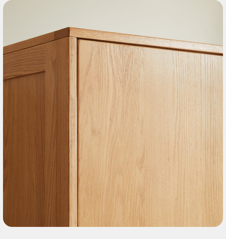 Oak Solid Wood Children's Wardrobe, Bookcase Combination