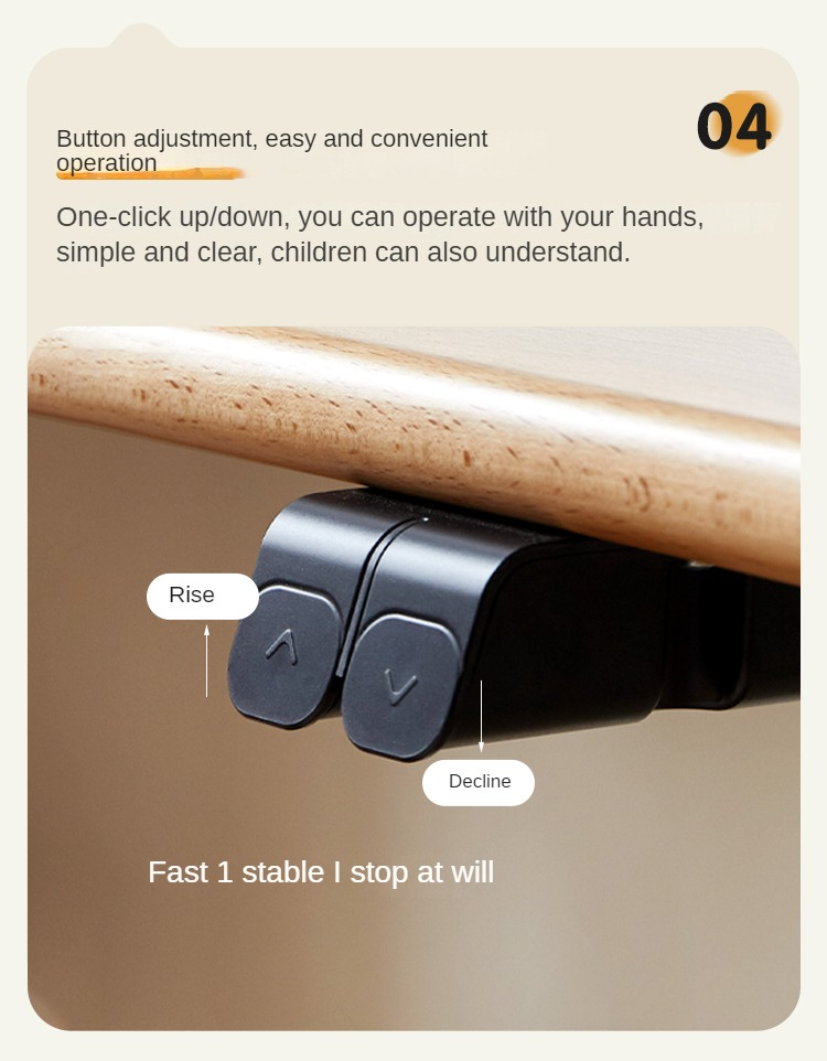 Beech Solid Wood Smart Electric Lifting Standing Desk