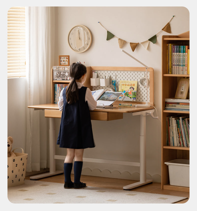 Beech Solid Wood Hand-Cranked Lifting Table Board Shelf DIY