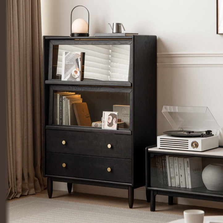 Oak, Ash Solid Wood Flip Door Side Cabinet
