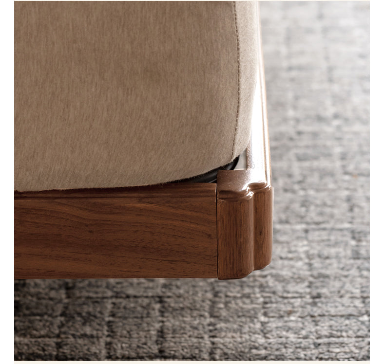 North American Black Walnut, Oak Technical Cloth Organic Leather Soft Suspended Bed