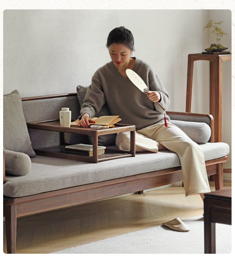 Black Walnut, Ash Solid Wood Sitting Sofa new Chinese Style.