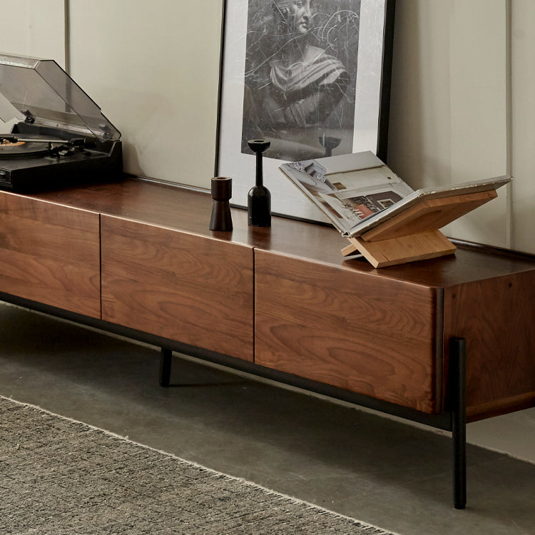 Black Walnut Solid Wood TV Stand.