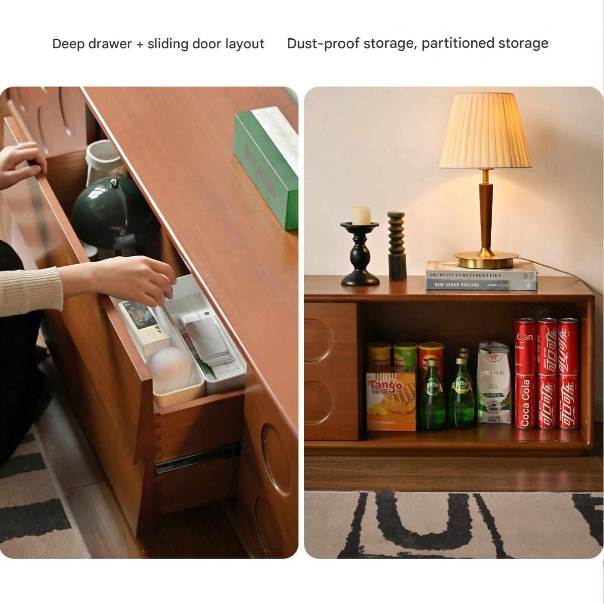 Poplar Solid Wood Medieval Style Retro TV Cabinet.