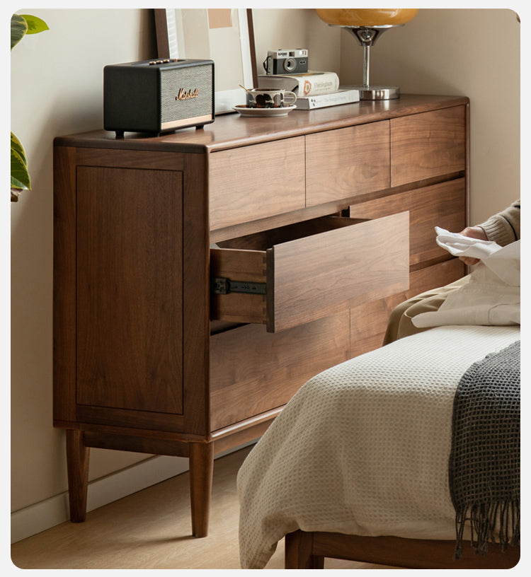 Black Walnut, Ash Solid Wood Chest of Drawers