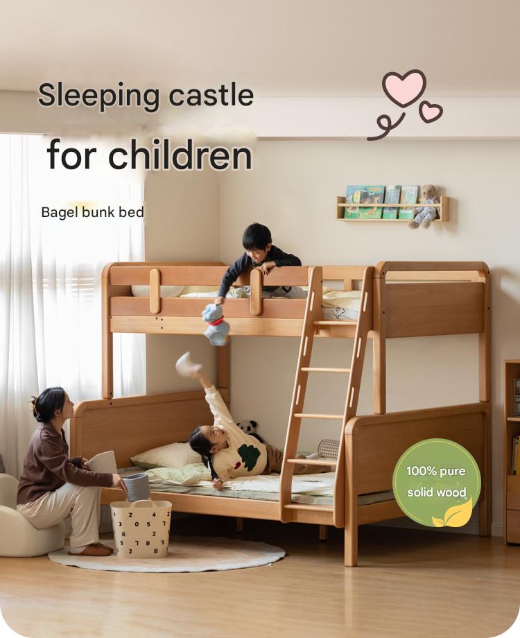 Beech Solid Wood Children's Bunk Bed.