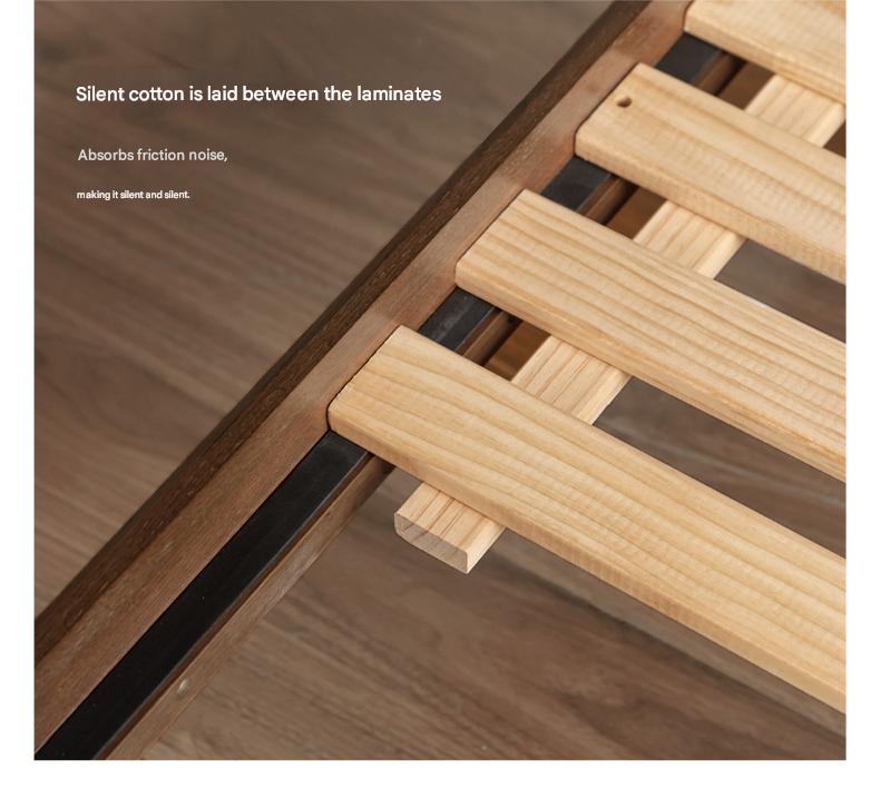 Oak solid wood bed with light, storage space