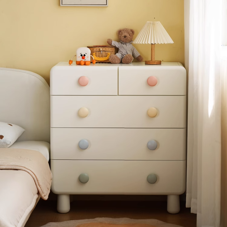 Rubber Solid Wood Children's Storage Cabinet.
