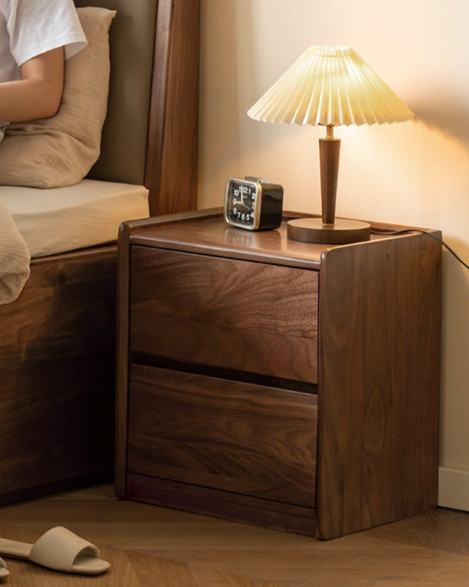 Sandalwood, Black Walnut Solid Wood Nightstand.