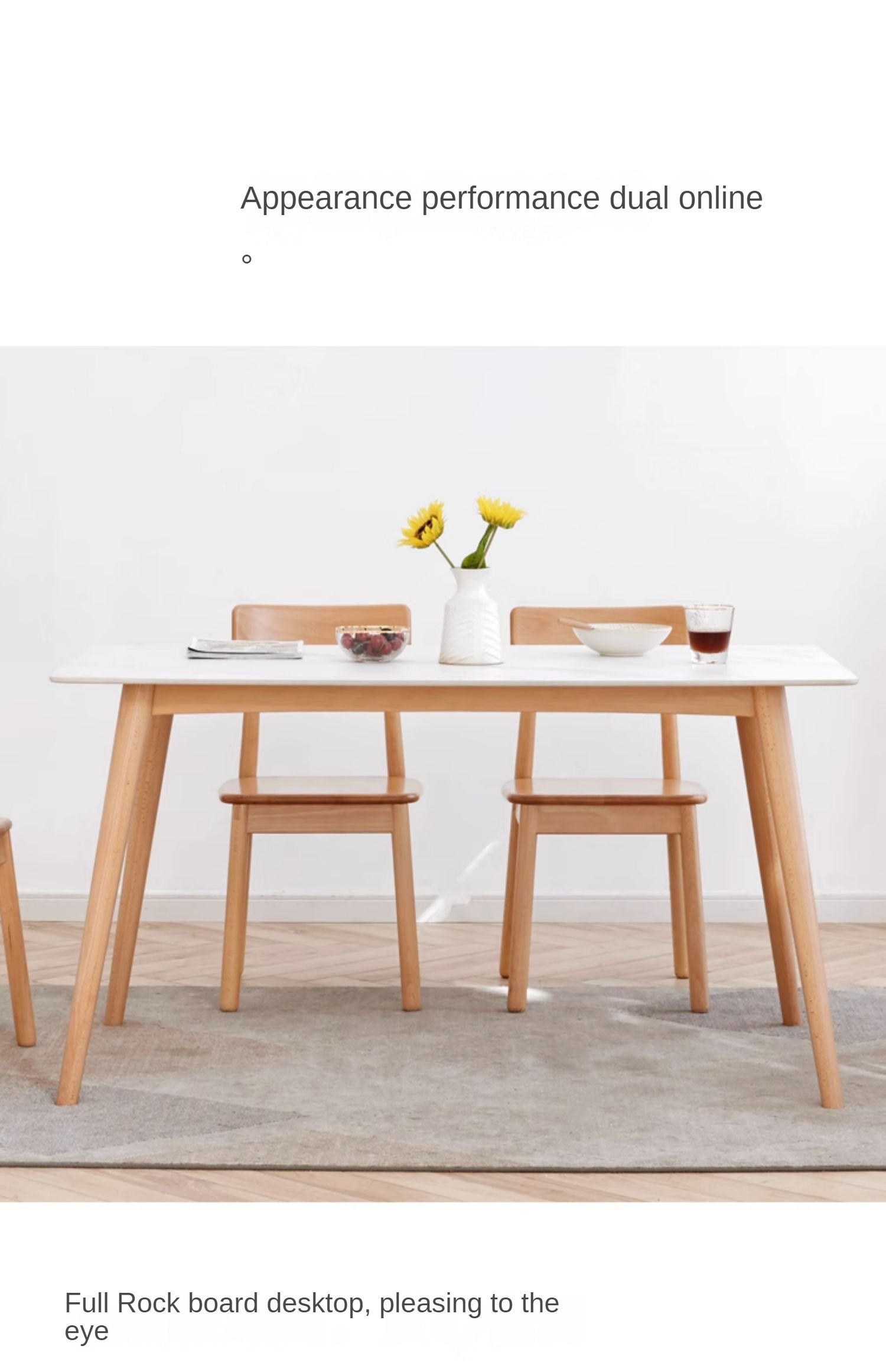 Beech Solid Wood Rock Plate Dining Table