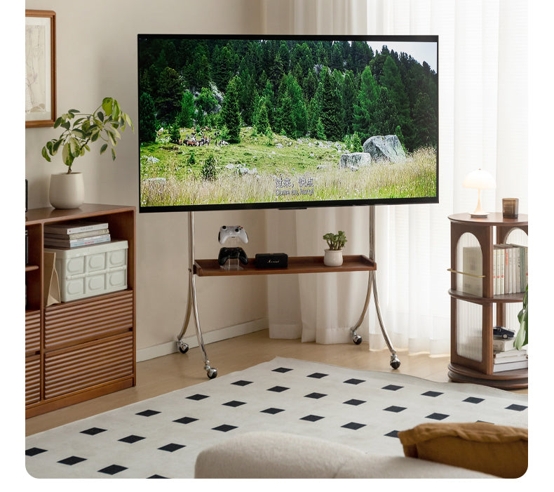 Ash Solid Wood TV Rack Removable Floor-Standing Cart.