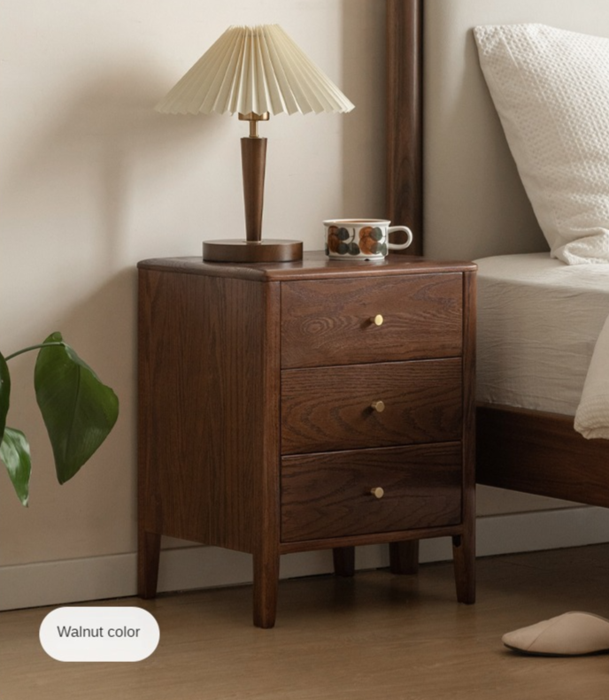 Black Walnut, Oak, Rubberwood Cherry Solid Wood Nightstand