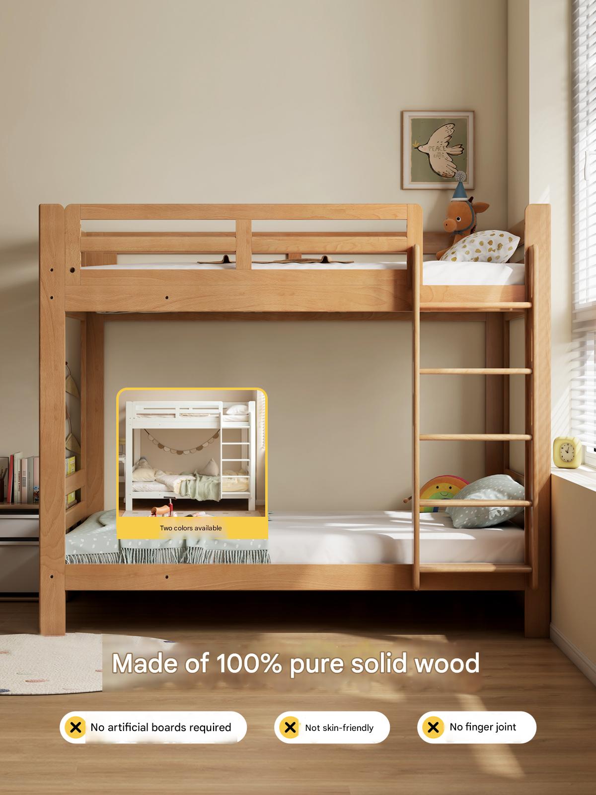 Beech, Birch Solid Wood Bunk Bed.