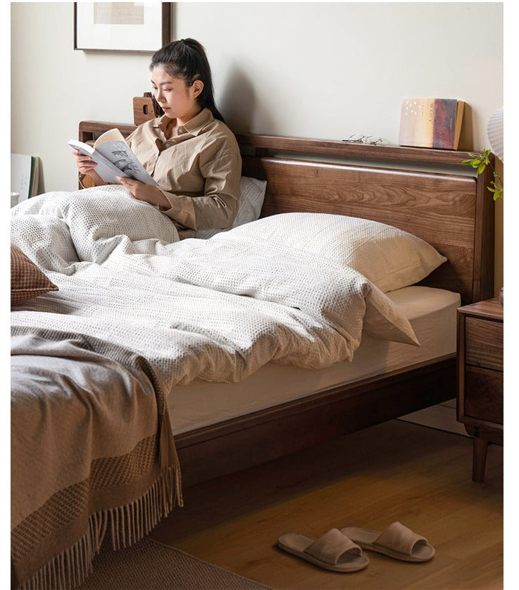 Black Walnut Solid Wood Bed