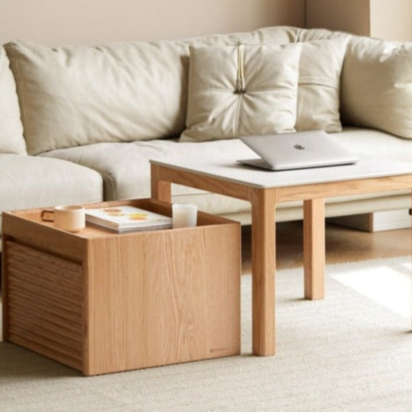 Oak Solid Wood Rock Plate Combination coffee table"