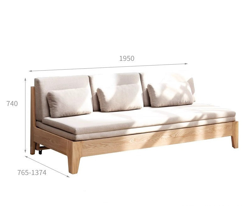 Sleeper sofa Oak solid wood+
