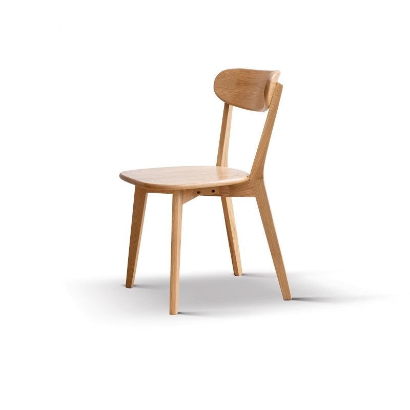 Oak Solid Wood Curved Backrest Dining Chair