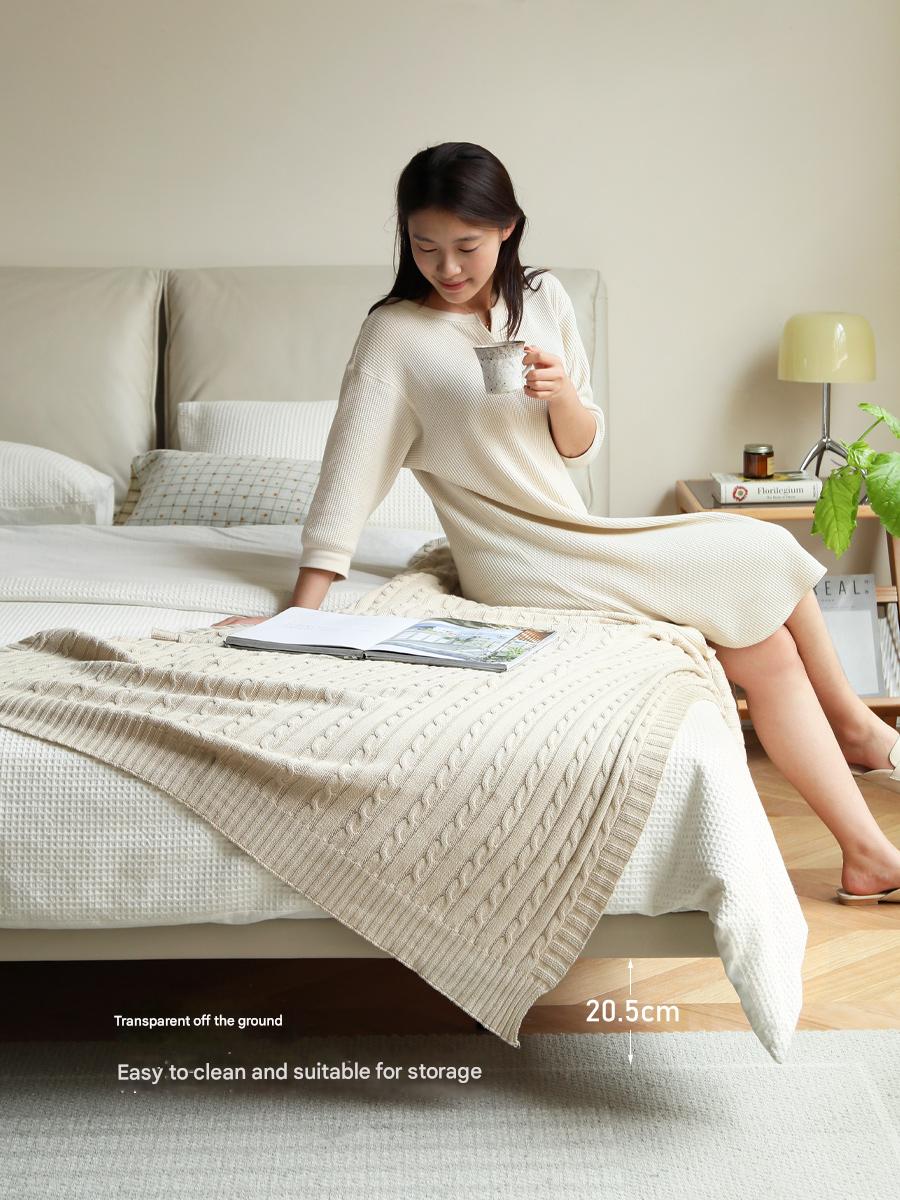 Suspension Technology Fabric Bed,Leather Bed with Light