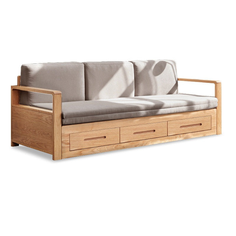 Oak, Ash Solid Woof Folding Storage Sofa Bed.