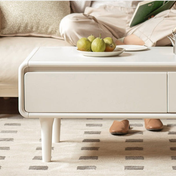 Rubber Wood Cream Coffee Table