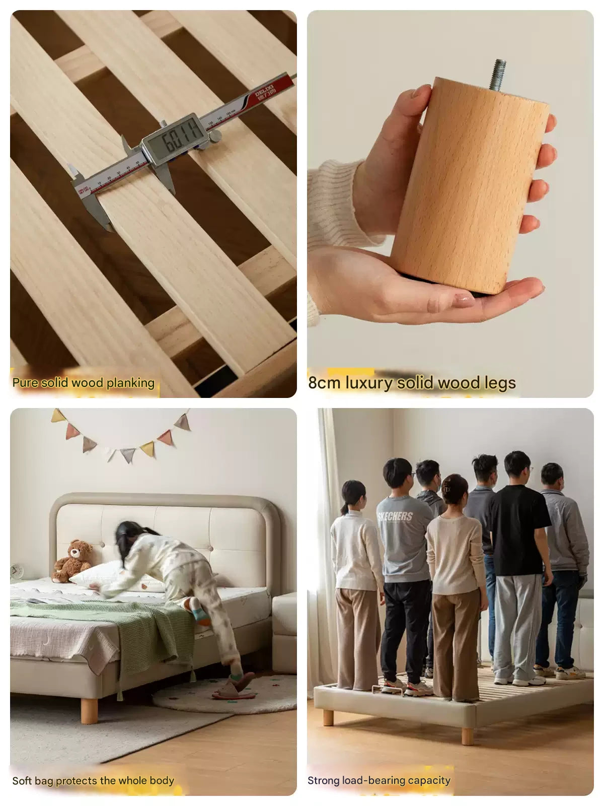 Organic Leather Children's Soft Bag High Headboard Single Bed