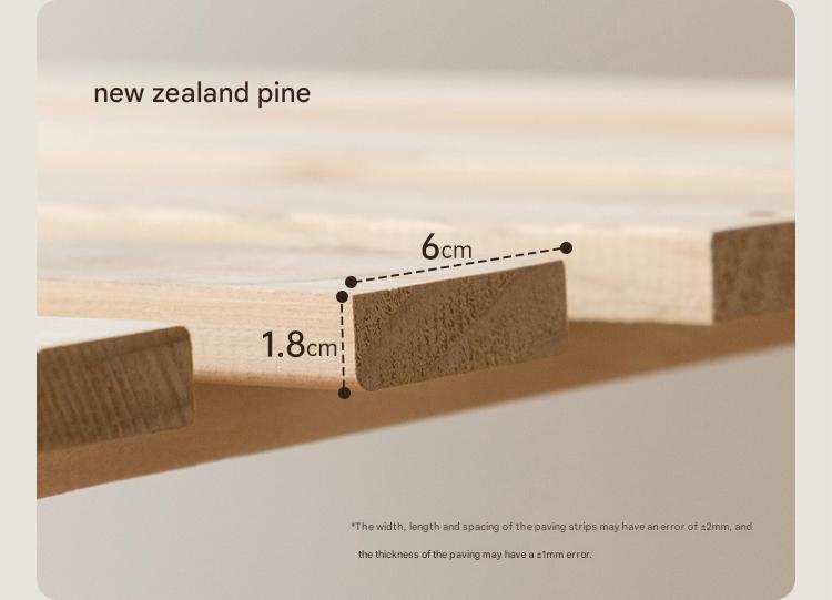 Oak Solid Wood Modern Suspension Bed