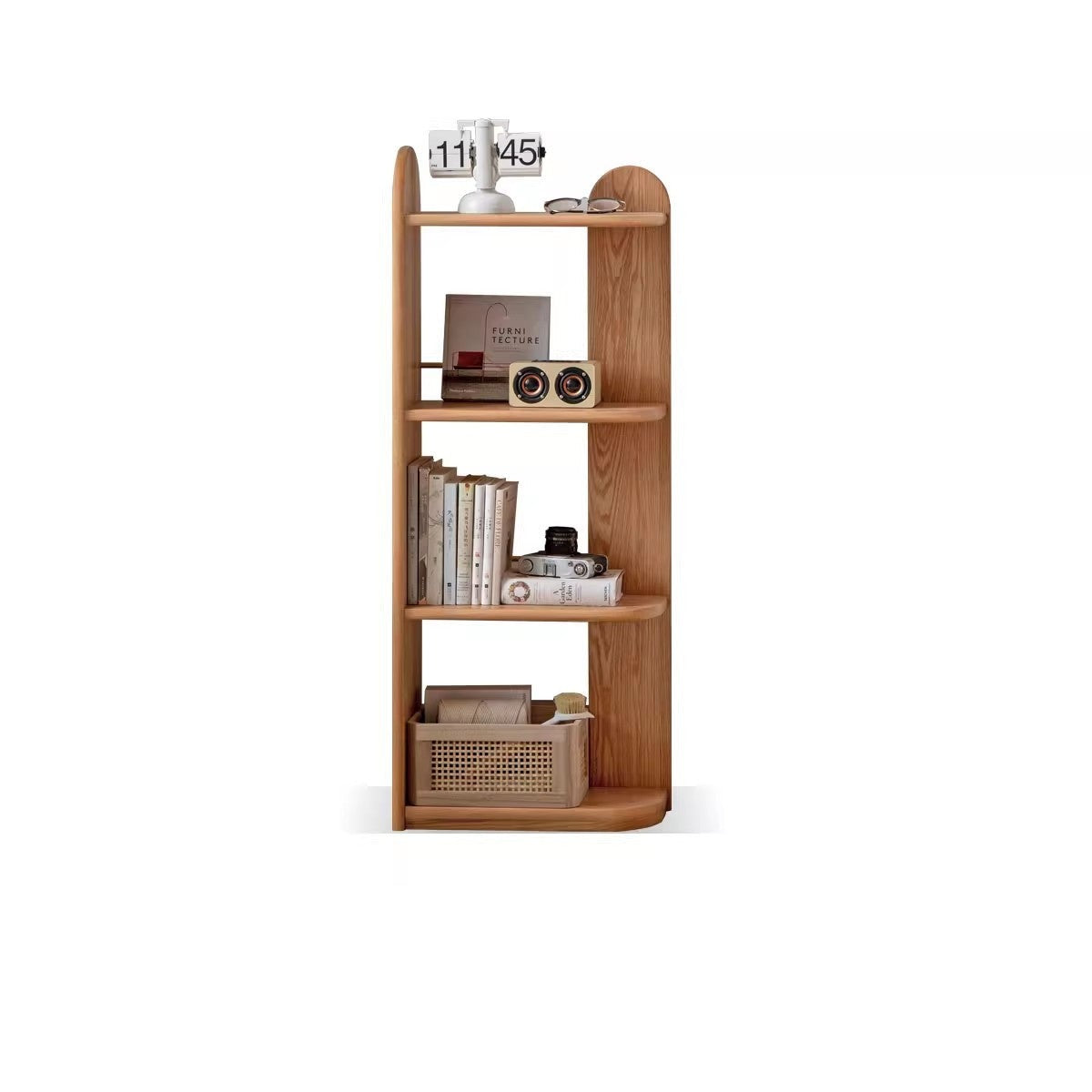 Corner bookshelf oak"