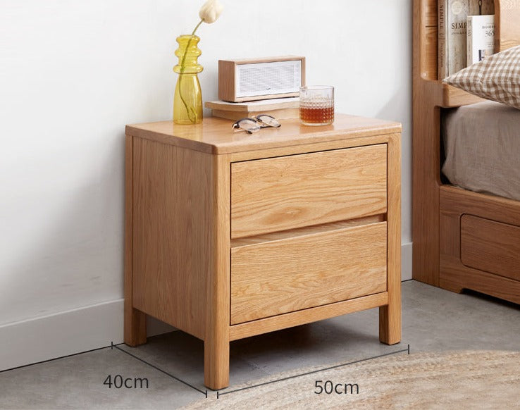 Oak solid wood nightstand"