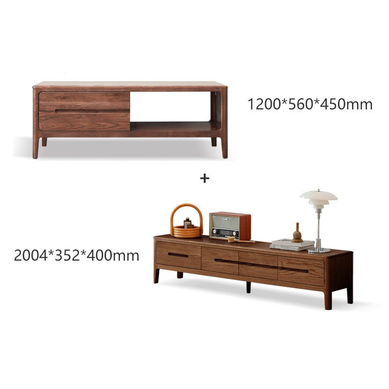 Coffee table three drawers Oak solid wood"