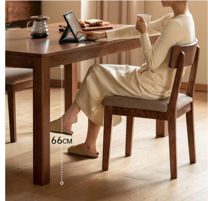 Oak Solid Wood, Solid Rubberwood Nordic Dining Table