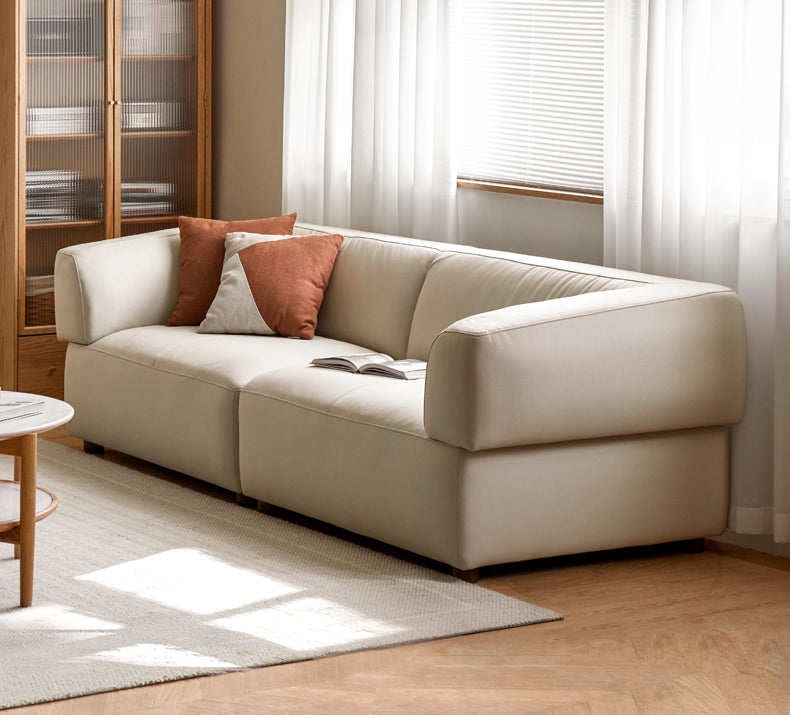 Technology Fabric Sofa Italian Light Luxury Tofu Block Sofa.
