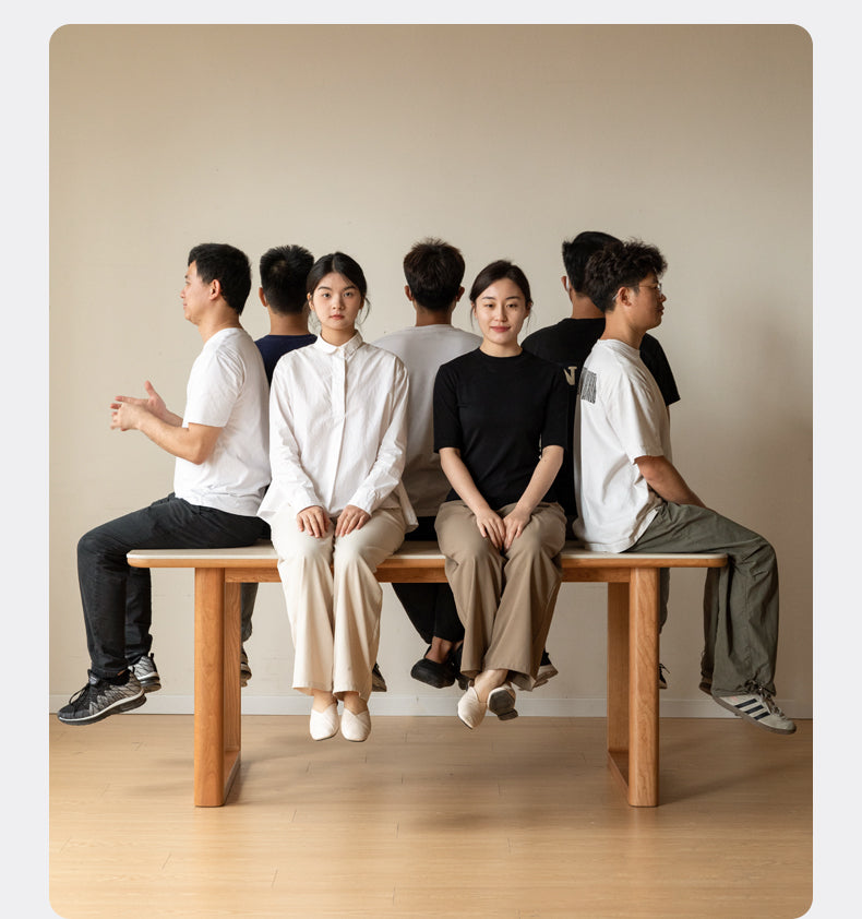 Cherry Solid Wood Retro Rock Board Dining Table