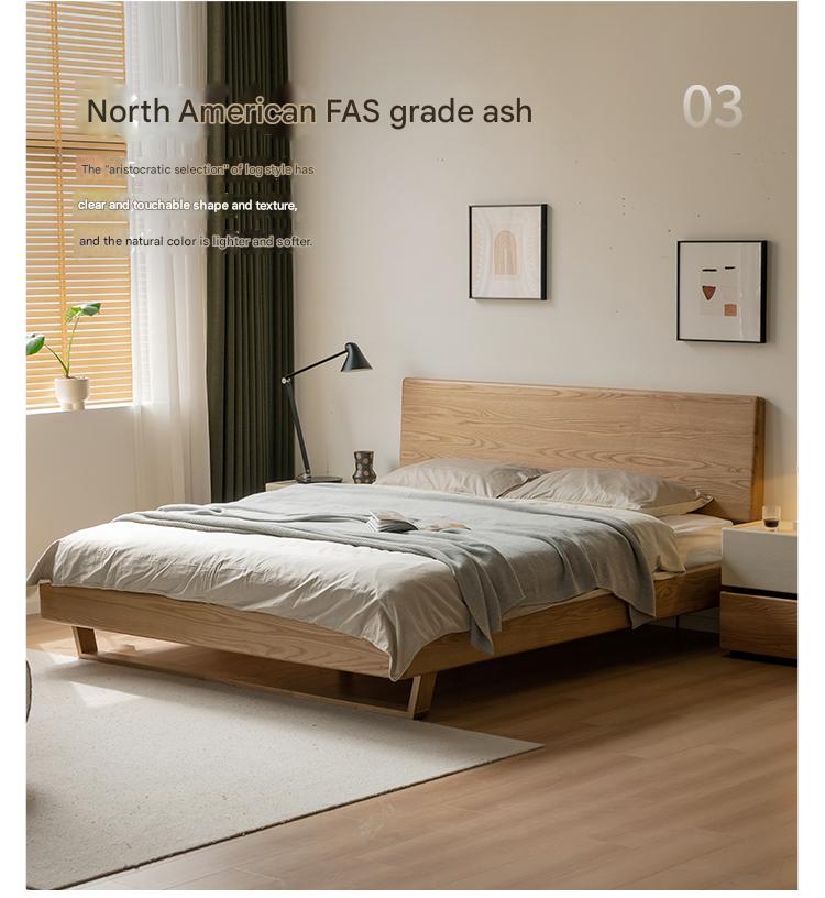 Oak, Ash Solid Wood Nordic Simple Suspended Bed