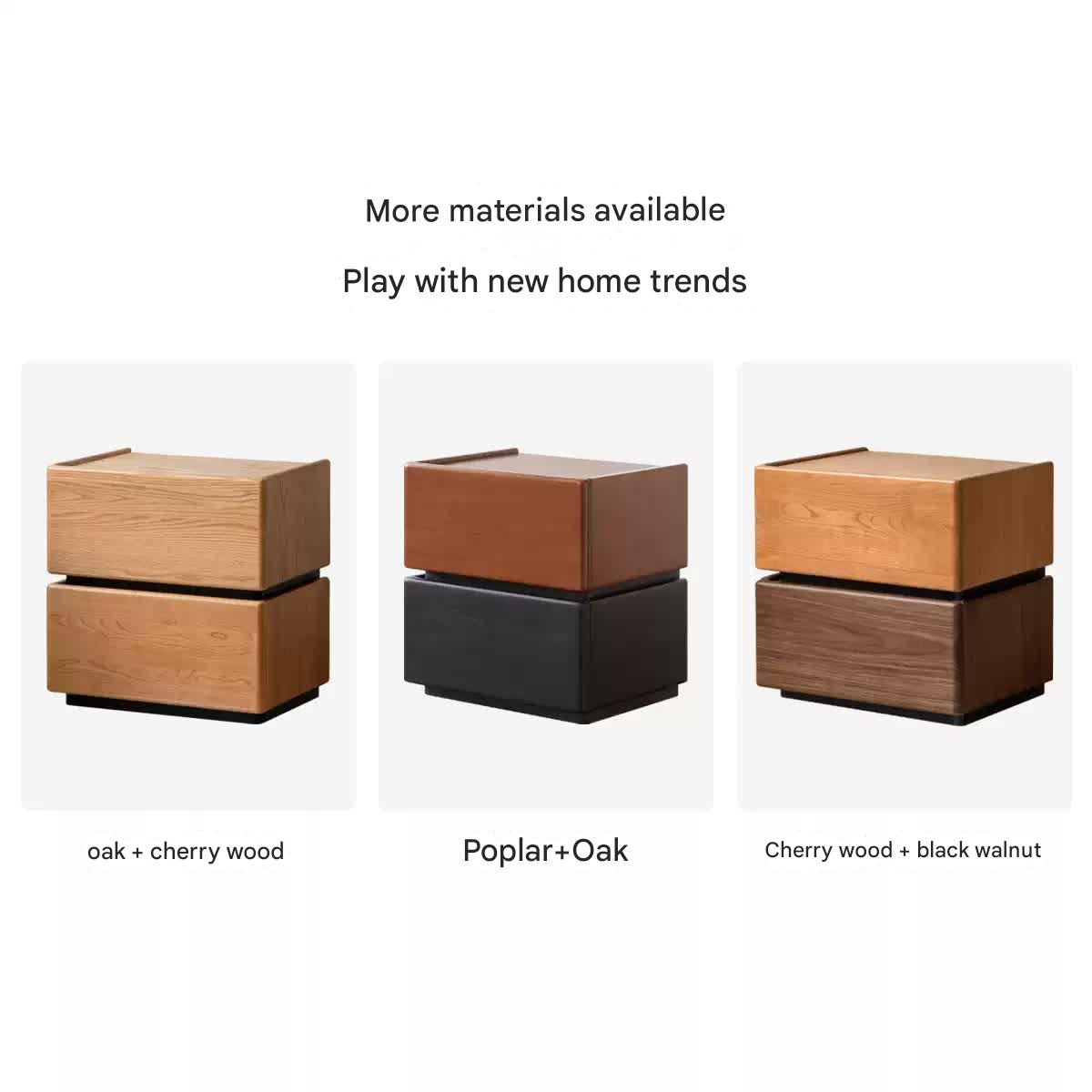 Rubber Solid Wood Modern Nightstand