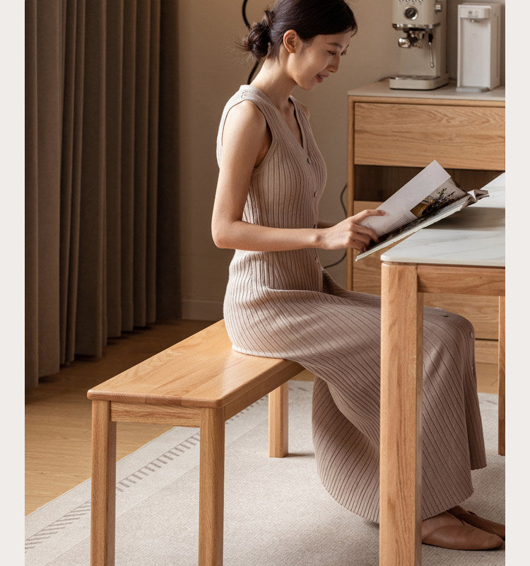 Ash, Oak, Beech, Solid Rubberwood Wide Seat Bench