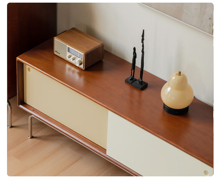 Poplar Solid Wood Large Capacity Floor TV Cabinet