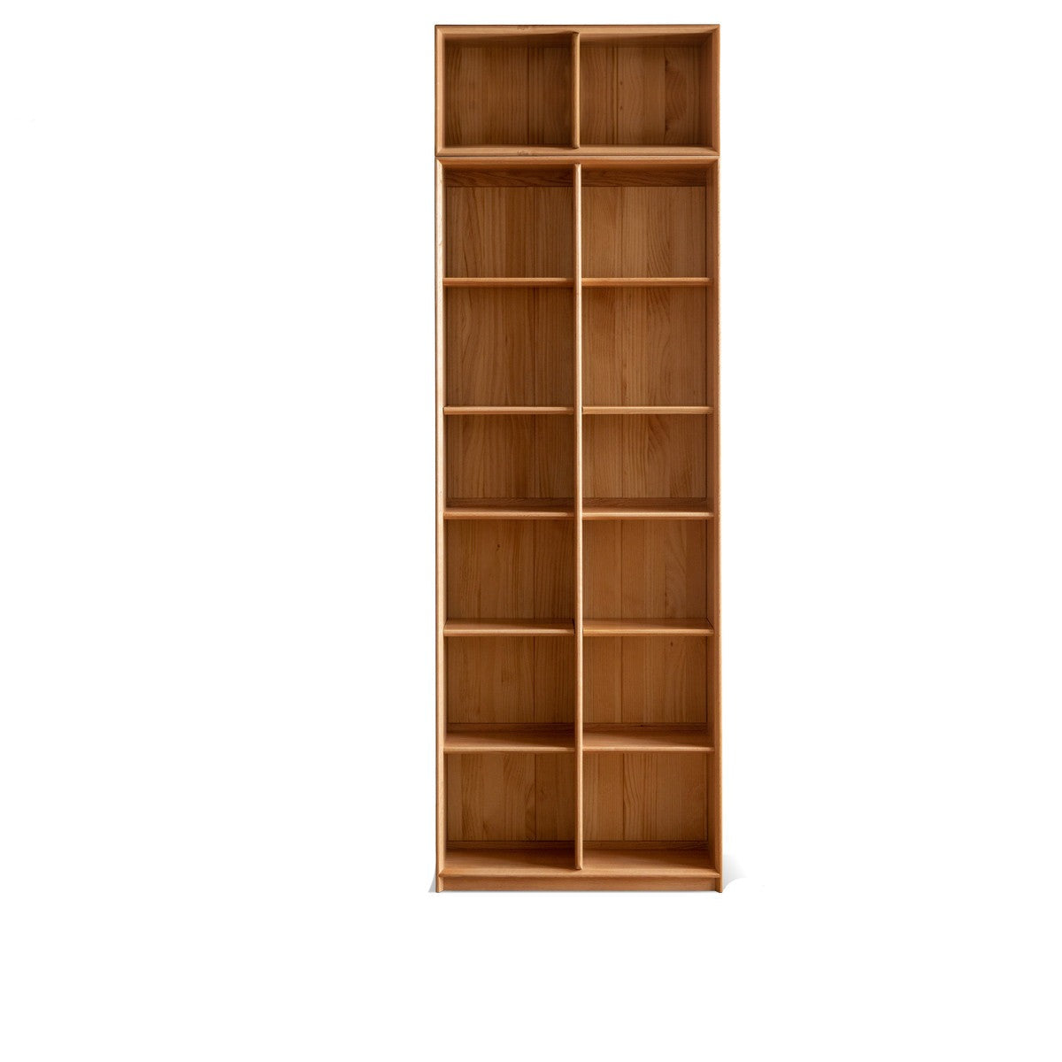 Oak Solid Wood Nordic Style Bookshelf with Floor Storage Cabinet