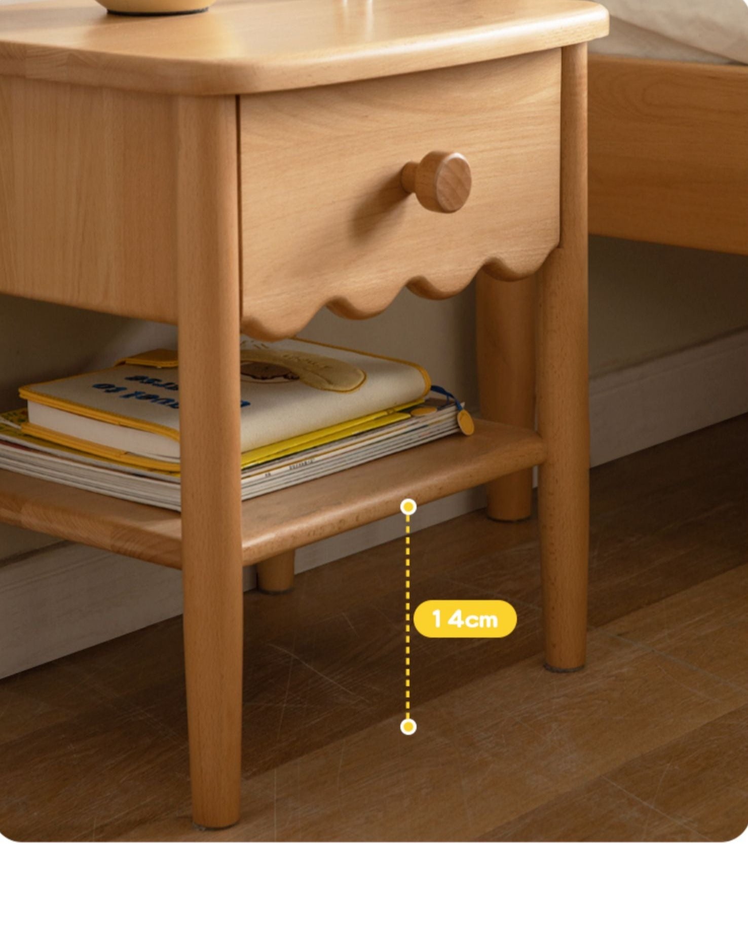 Beech, Oak Solid Wood Nightstand