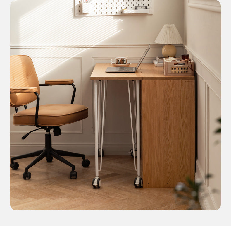 Oak, Beech Solid Wood Shelves Office Desk