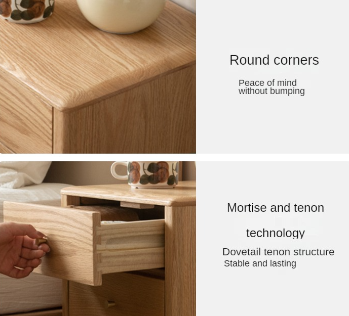 Black Walnut, Oak, Rubberwood Cherry Solid Wood Nightstand