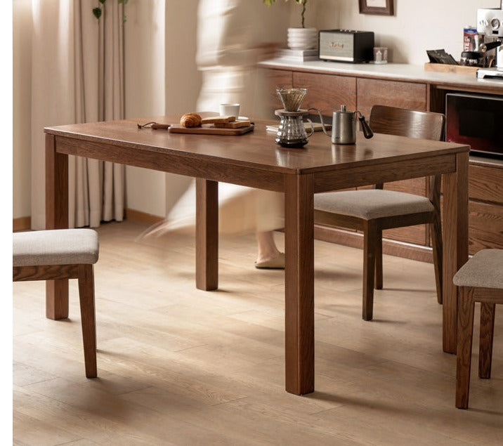 Oak Solid Wood, Solid Rubberwood Nordic Dining Table