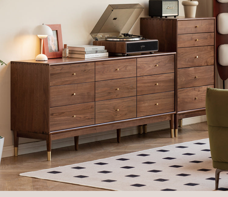 Black Walnut, Oak Solid Wood Drawer, Modern Porch Cabinet