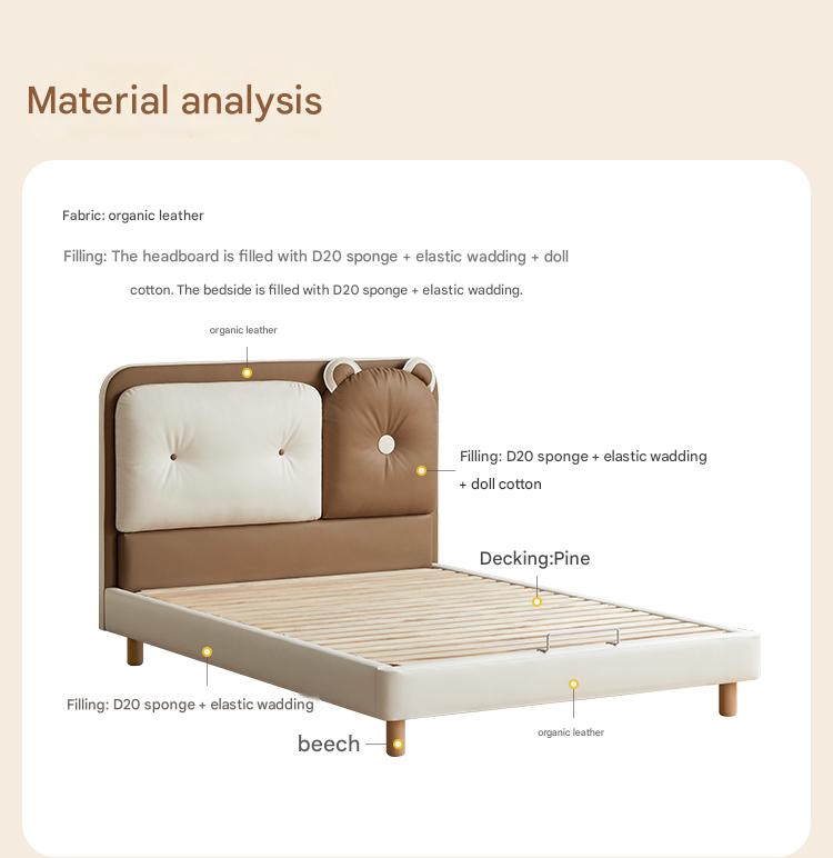 Organic Leather Children's Soft Bag Boy and Girl Bed