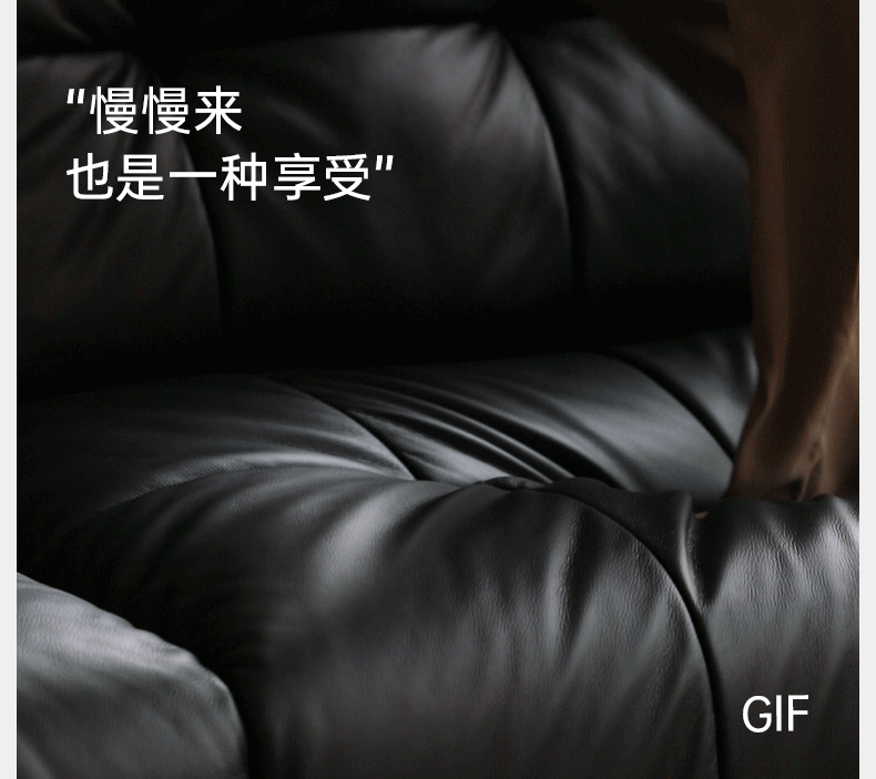 Leather Italian light luxury Piano Key Straight Sofa.